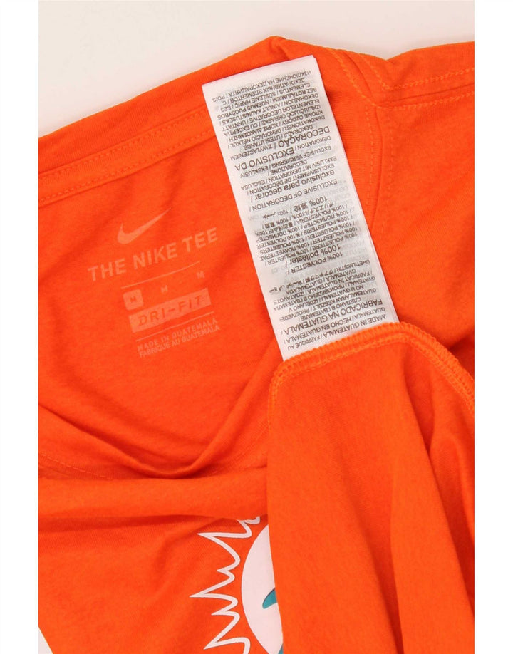 Nike Herre Miami Dolphins Grafisk T-Shirt Top Medium Orange Polyester