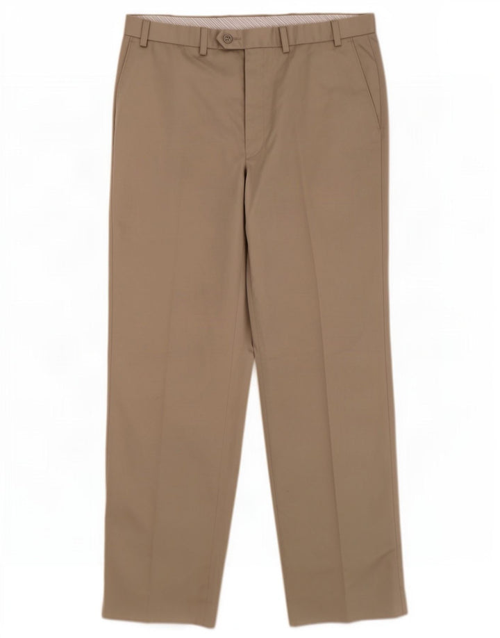 Marks & Spencer Herre Blue Harbor Straight Suit Bukser W36 L33 Beige