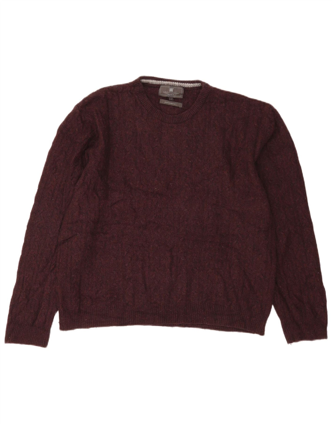 Marks & Spencer Herre Regular Fit Crew Neck trøje Sweater Large Burgundy