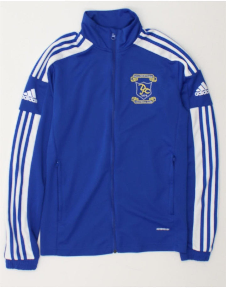 ADIDAS Mens Aeroready Graphic Tracksuit Top Jacket Small Blue Polyester Vintage Adidas and Second-Hand Adidas from Messina Hembry 