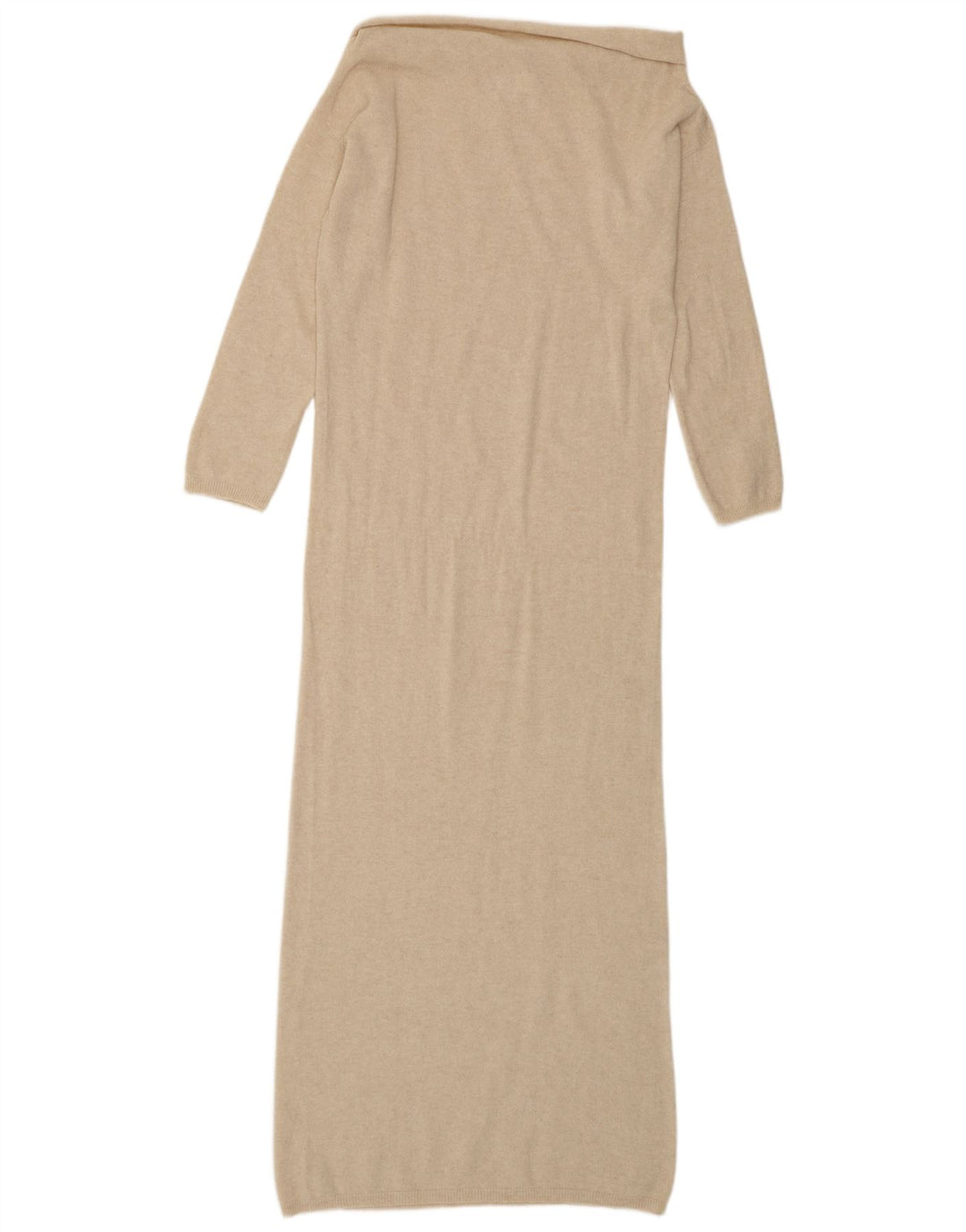 KONTATTO Dame Roll Neck Maxi Jumper Kjole UK 14 Medium Beige Polyamid
