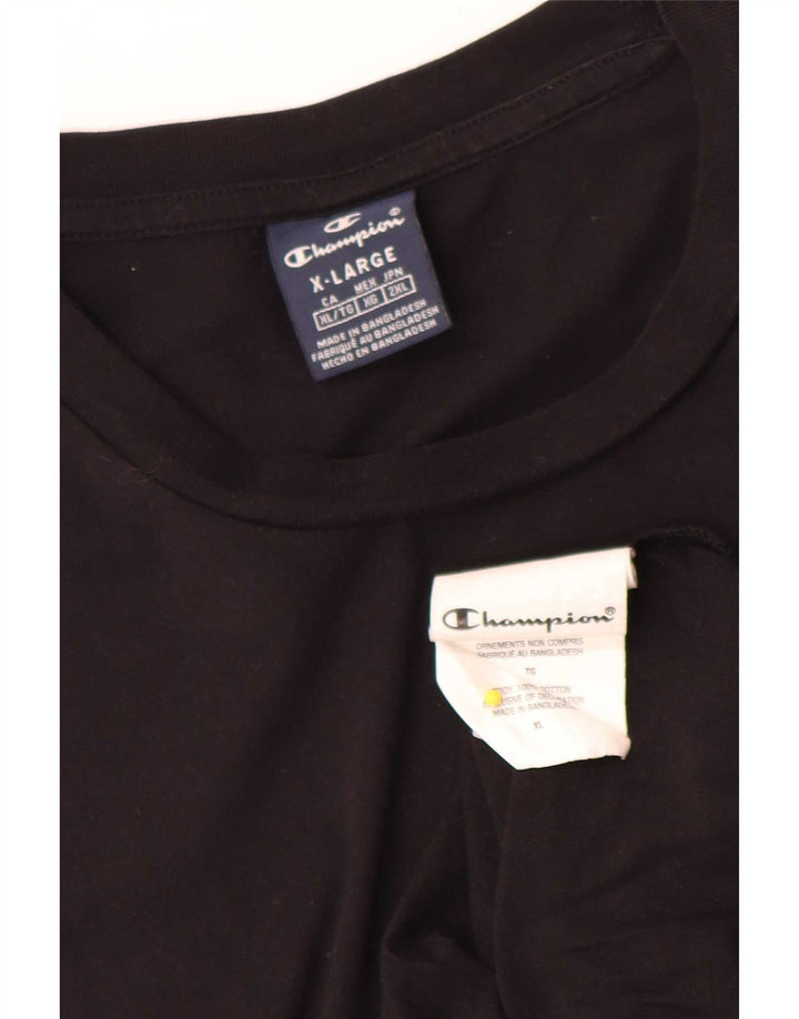Champion Herre T-Shirt Top XL Sort Bomuld
