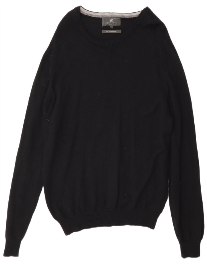 Marks & Spencer Herre Regular Fit Jumper Sweater med rund hals Stor sort uld