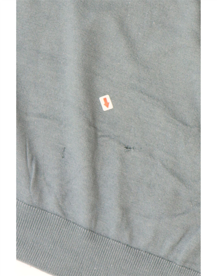Marks & Spencer Herre Polo Neck Jumper Sweater XL Blå Modal
