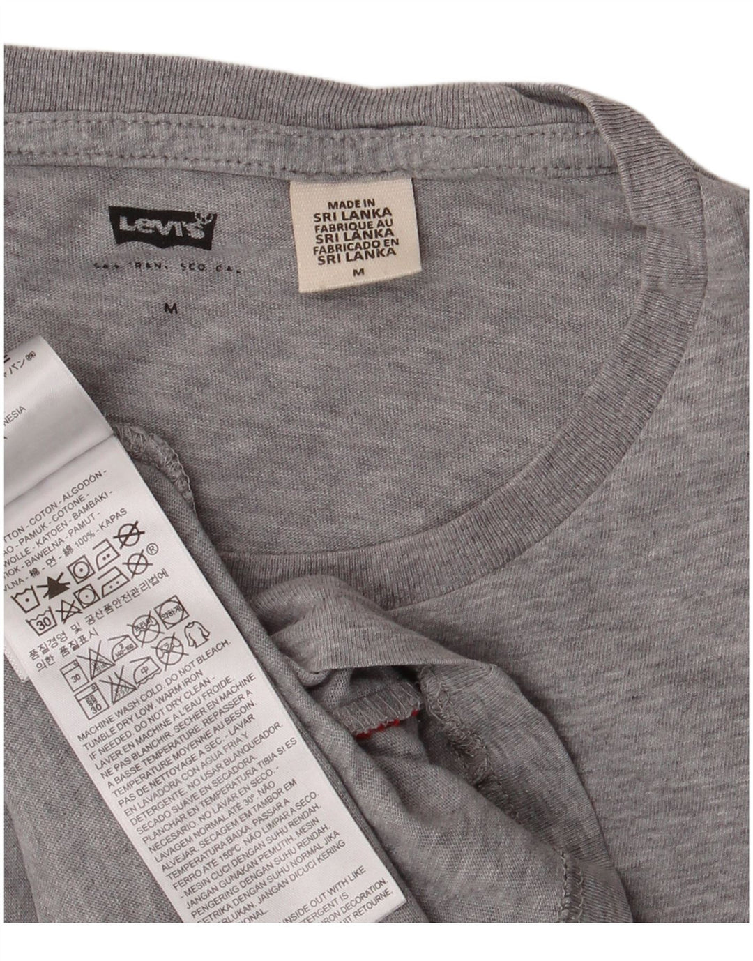 Levi's Herre grafisk T-shirt top mellemgrå flækket bomuld