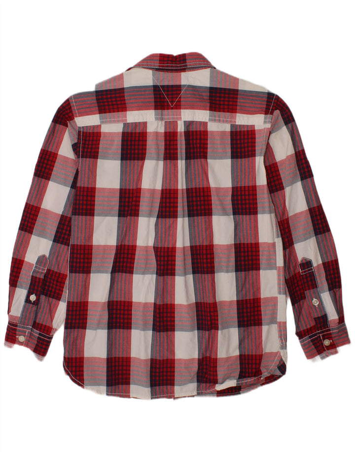 TOMMY HILFIGER Boys Shirt 8-9 Years Medium Red Check Cotton