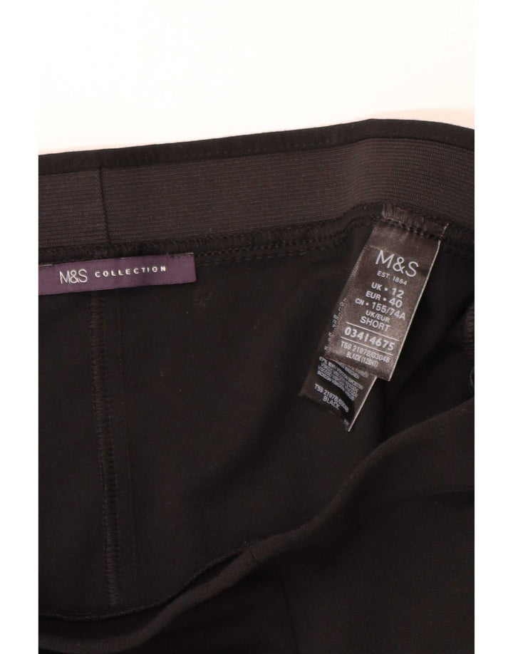 Marks & Spencer Dame Flare Bukser UK 12 Medium W30 L28 Sort Viscose
