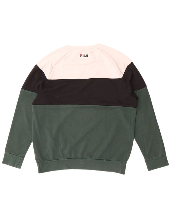 Fila Herre grafisk sweatshirt Jumper XL Grøn Colourblock