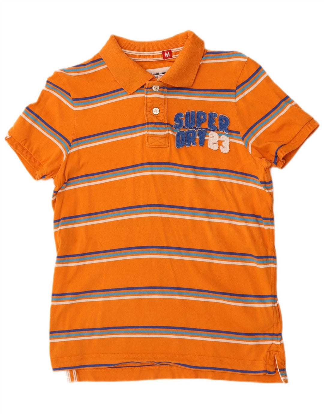 Superdry grafisk poloshirt til mænd, medium orange stribet bomuld