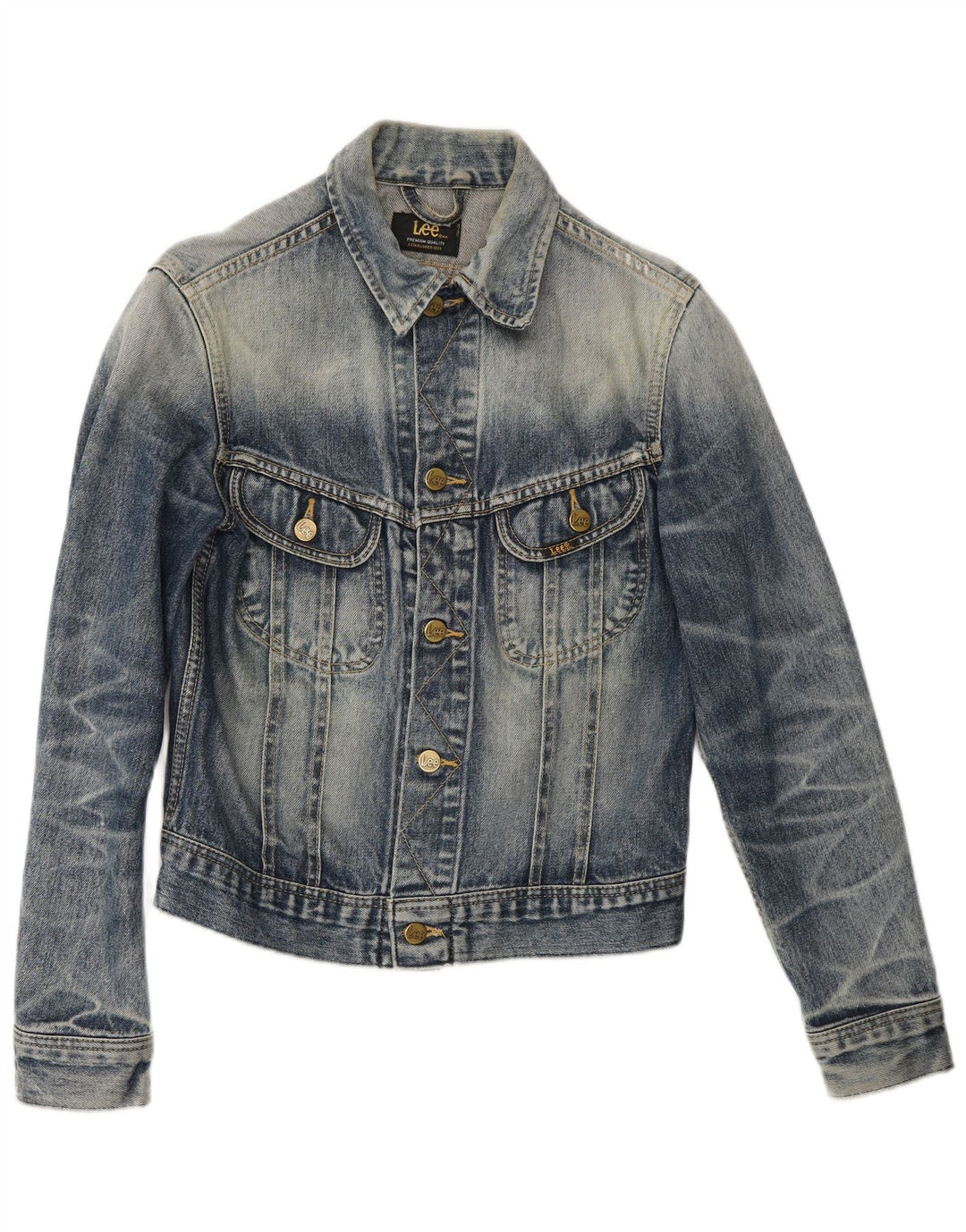 Lee Dame Rider Denim Jacket UK 12 Medium Blue Cotton