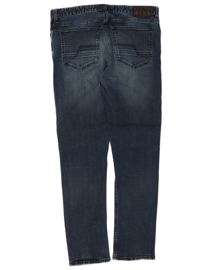 Fat Face Herre Straight Slim Jeans W32 L28 Blå Bomuld
