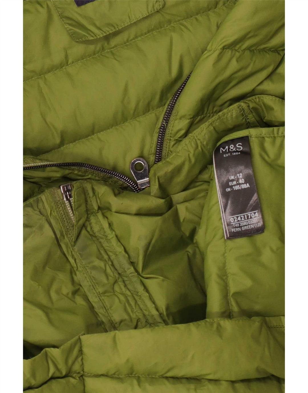 Marks & Spencer Polstret jakke til kvinder UK 12 Mellemgrøn polyamid