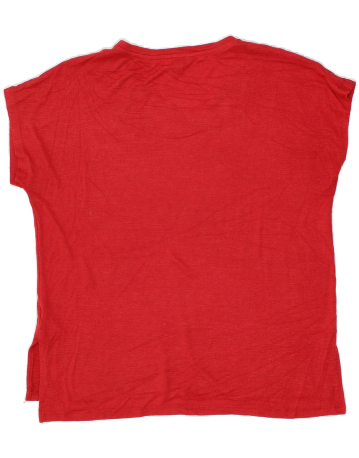 ORVIS Womens T-Shirt Top UK 16 Large Red Polyester Vintage Orvis and Second-Hand Orvis from Messina Hembry 