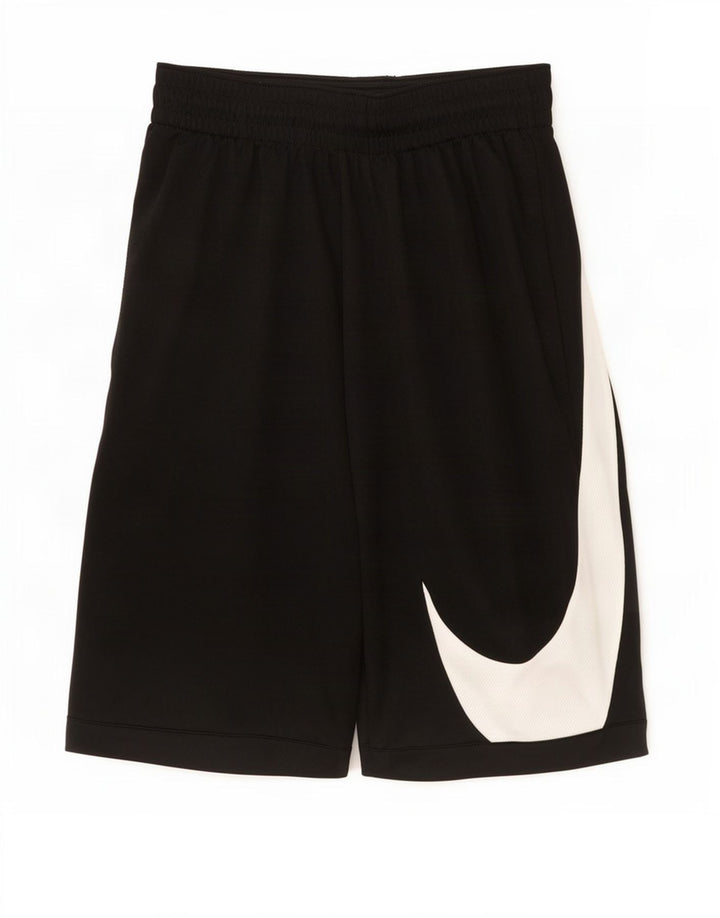 Nike Herre Dri Fit grafiske sportsshorts Små sorte polyester
