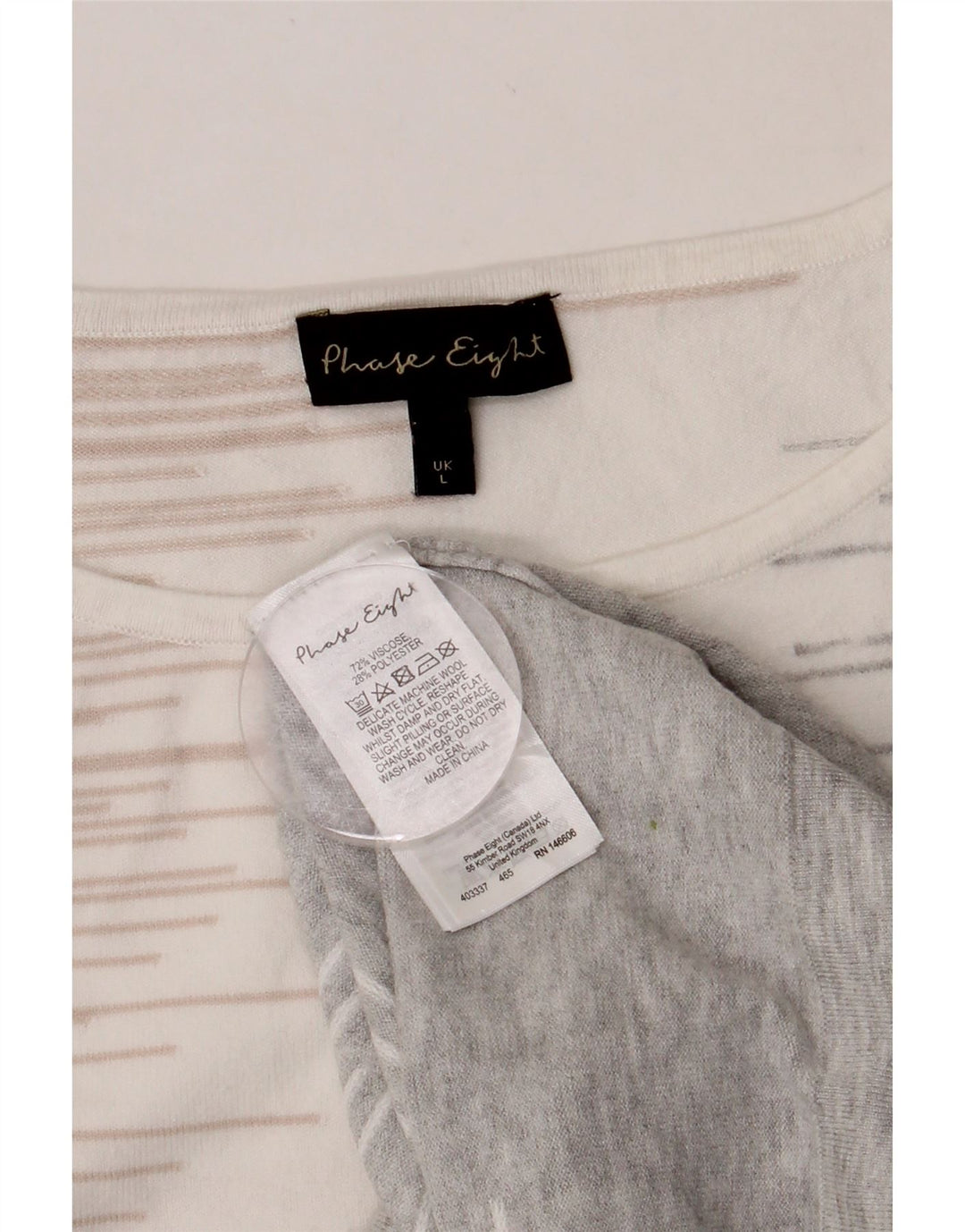PHASE EIGHT Womens Oversized Boat Neck Jumper Sweater UK 14 Large Grey Vintage Phase Eight and Second-Hand Phase Eight from Messina Hembry 