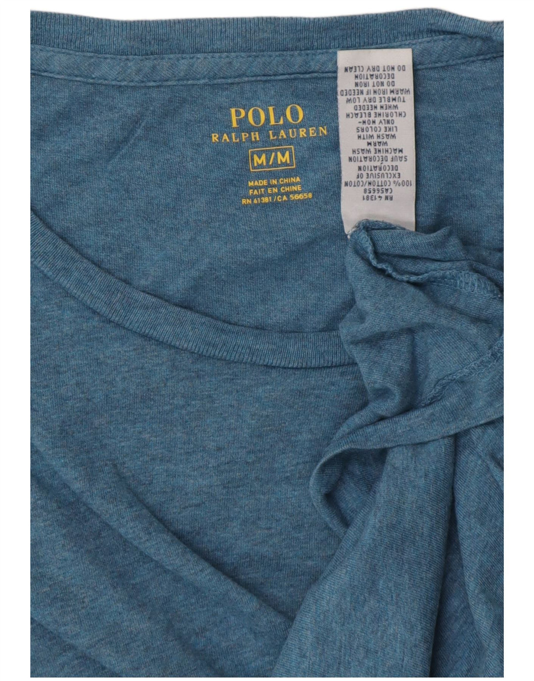 POLO RALPH LAUREN Herre T-Shirt Top Medium Blå Bomuld
