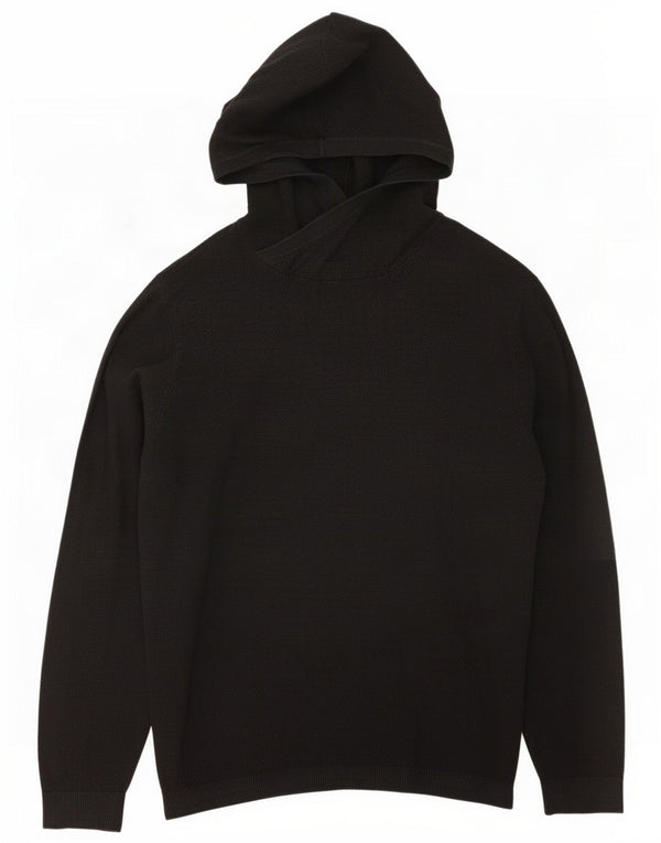 Jack & Jones Mens Hooded Jumper Sweater 2XL Black Cotton