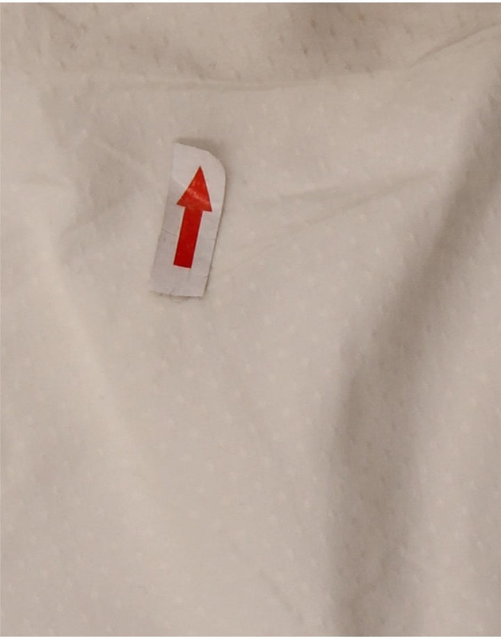 EDDIE BAUER skjortebluse til kvinder UK 10 Lille hvid plettet nylon