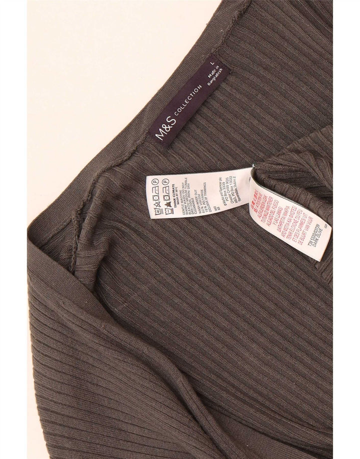 Marks & Spencer Dame Relaxed Fit Cardigan Sweater UK 14 Large Grey