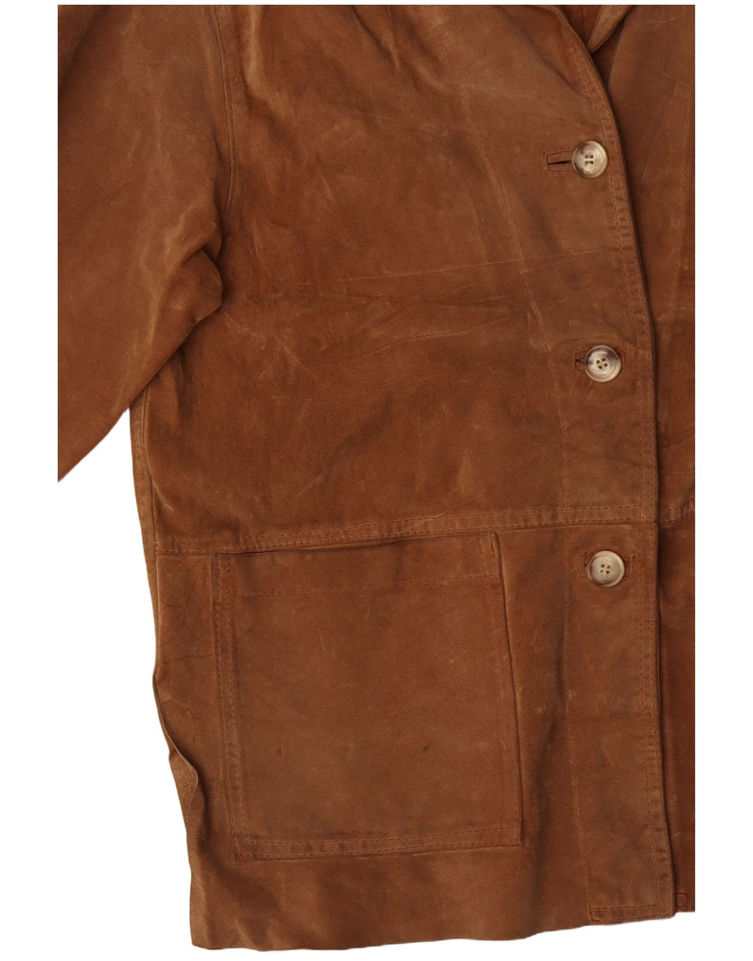 VINTAGE Dame ruskindsjakke UK 14 Stor Brun