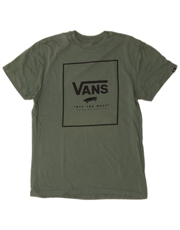 Vans Herre Custom Fit grafisk T-shirt top mellemgrøn bomuld
