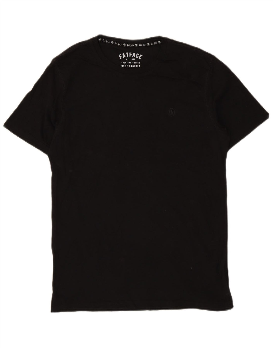 FAT FACE Mens T-Shirt Top Small Black Cotton