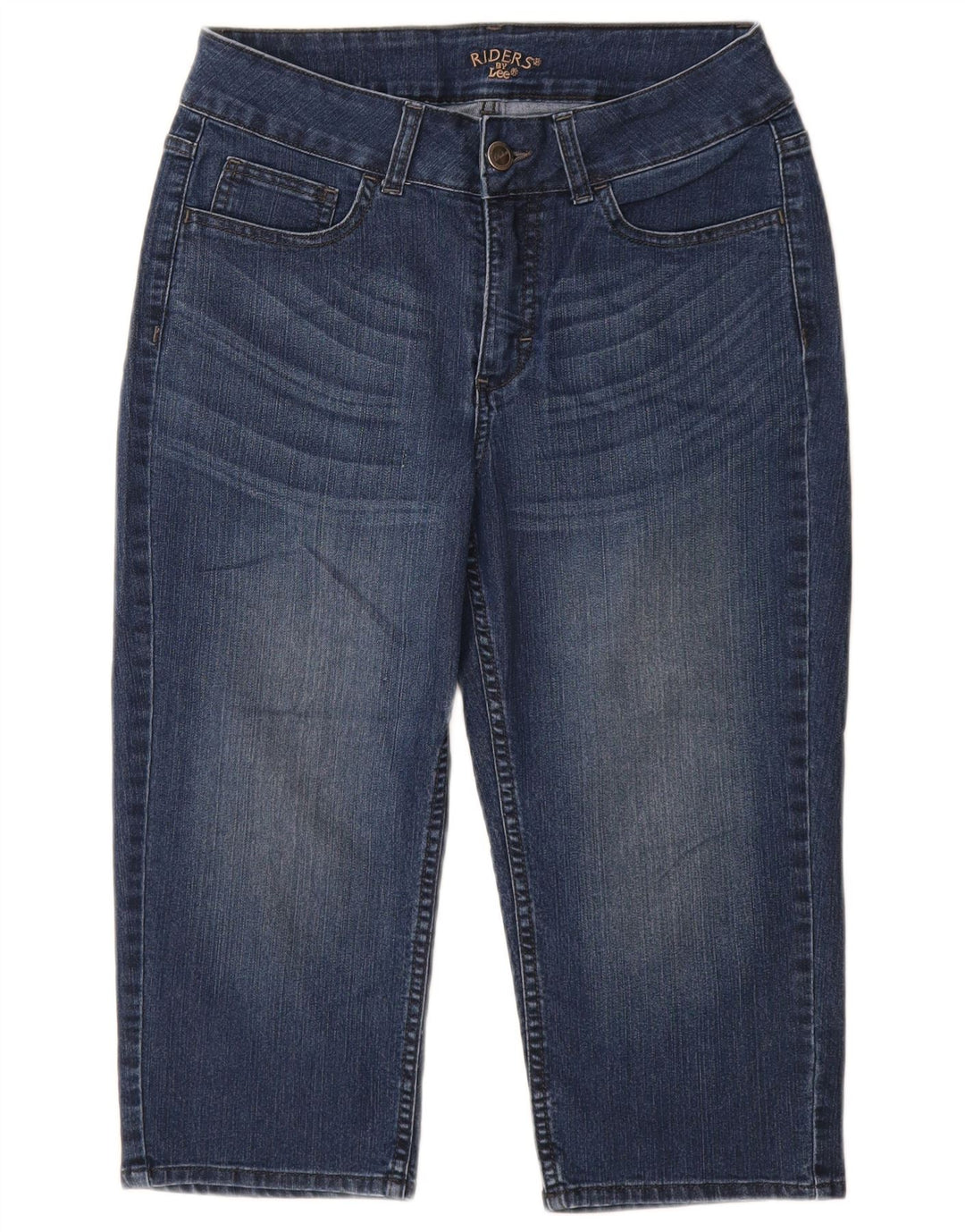 LEE Dame Ryttere Loose Fit Capri Jeans US 8 Medium W28 L18 Blå Bomuld