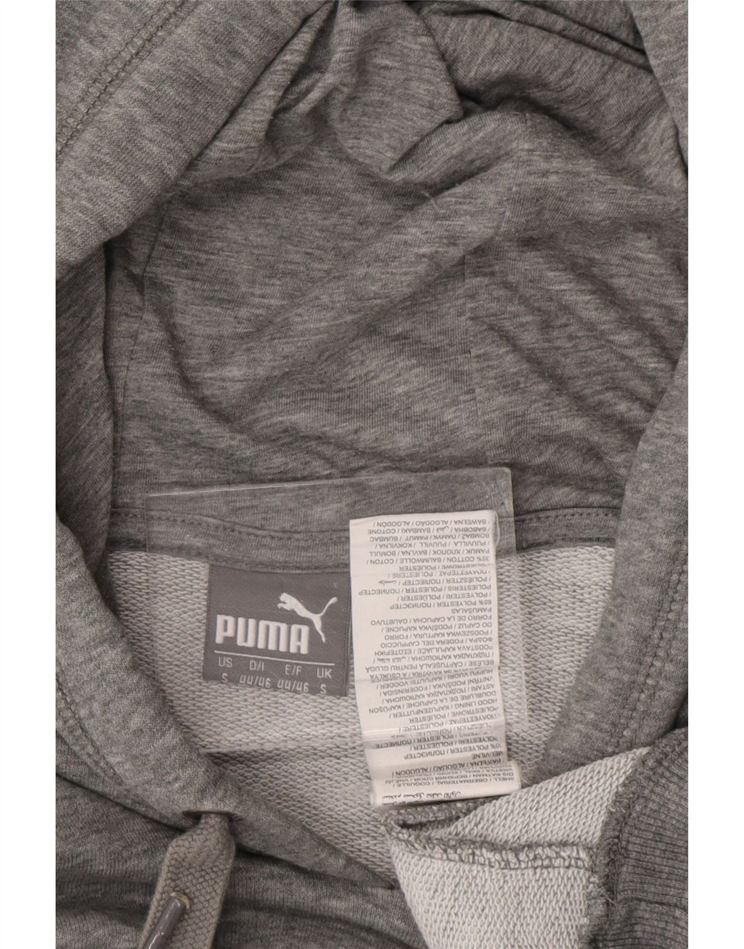 PUMA Grafisk hættetrøje til mænd, lille grå flækket polyester