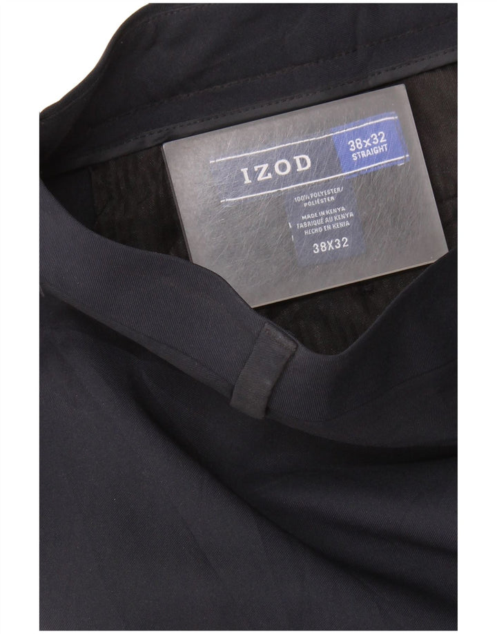 IZOD Lige Chinobukser til mænd W38 L32 Marineblå polyester