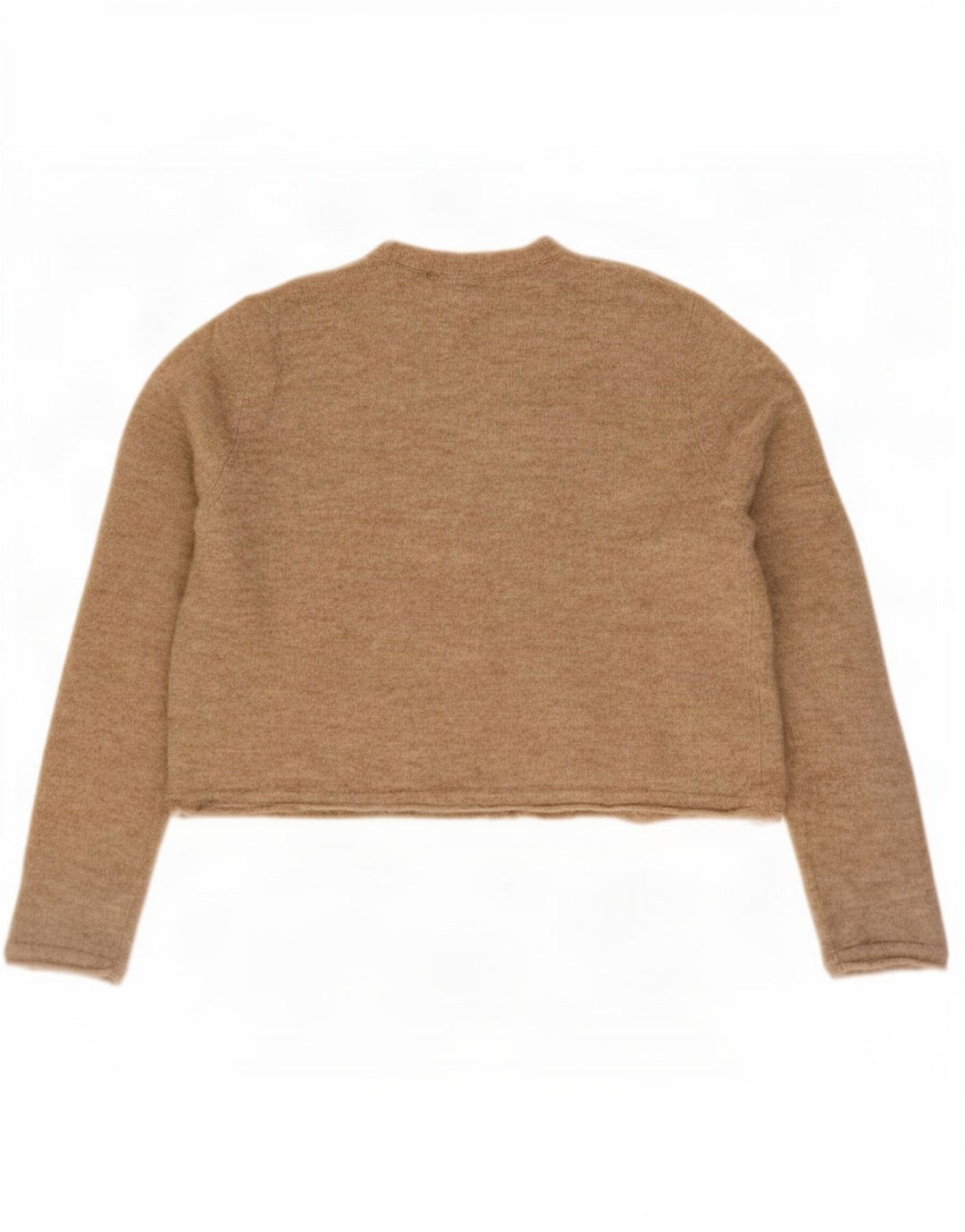 Zara Womens Crop Oversized cardigan sweater UK 10 Small Beige Polyamid