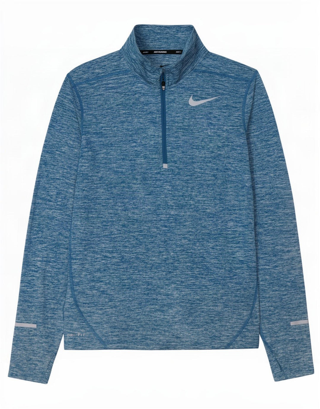 Nike Herre Dri Fit Pullover med lynlåsudskæring Træningsdragt Top Lille Blå Flecked