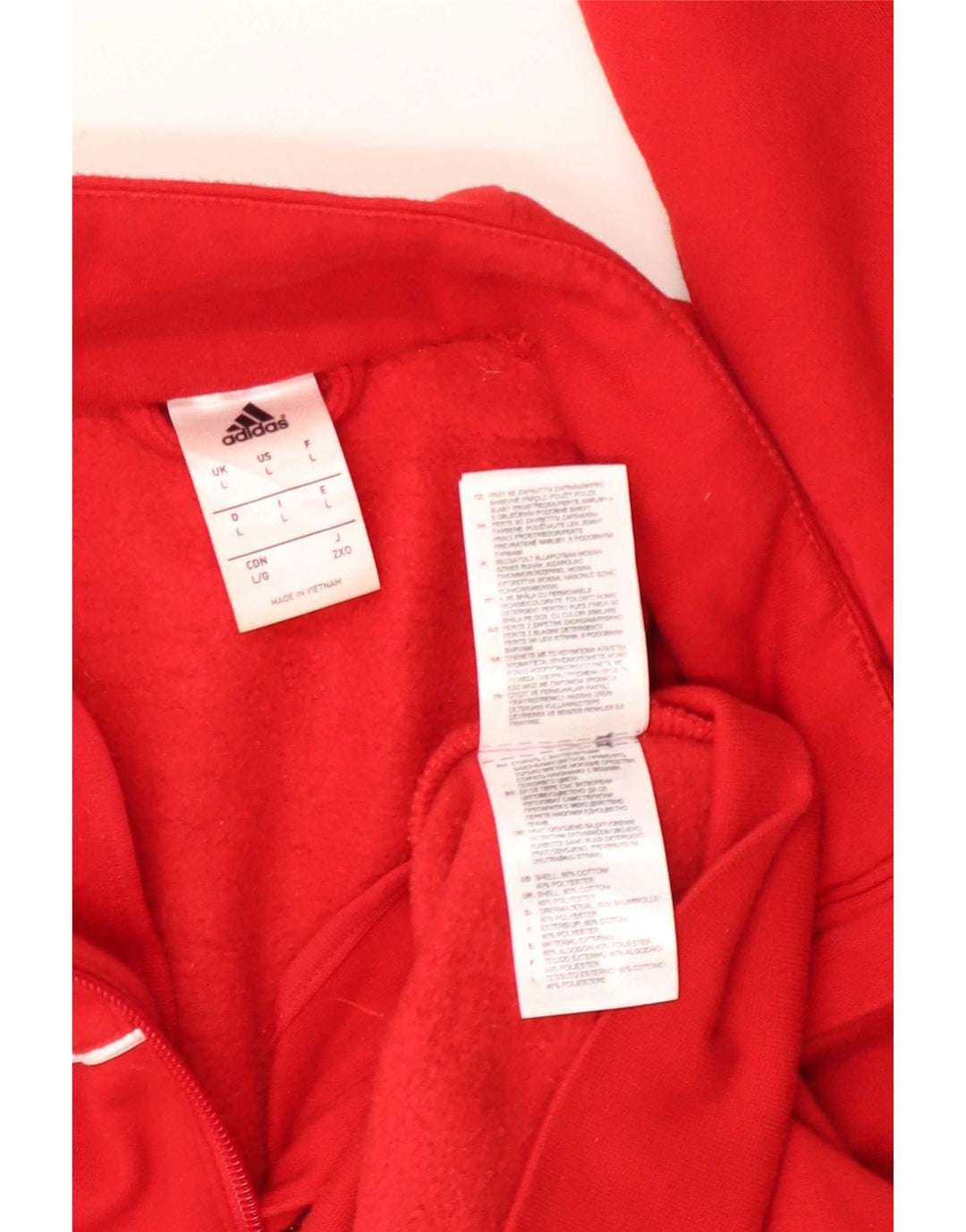 Adidas Sweatshirt med lynlås til mænd, stor rød bomuld