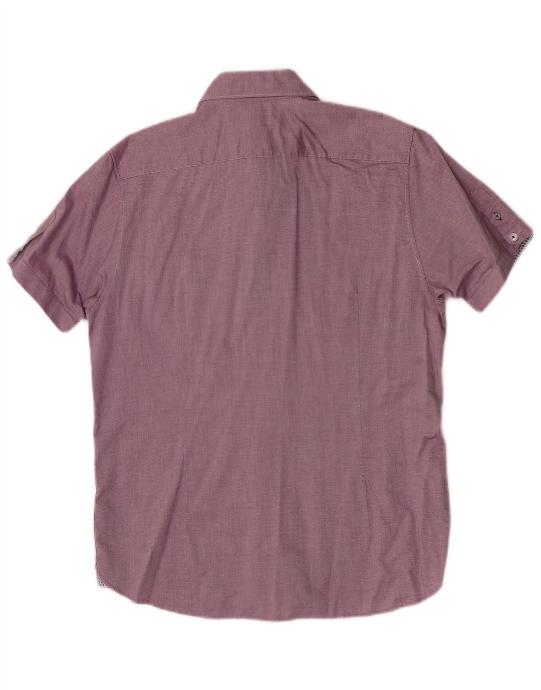 Ted Baker Kortærmet Herreskjorte Størrelse 4 Large Bourgogne Geometrisk Bomuld