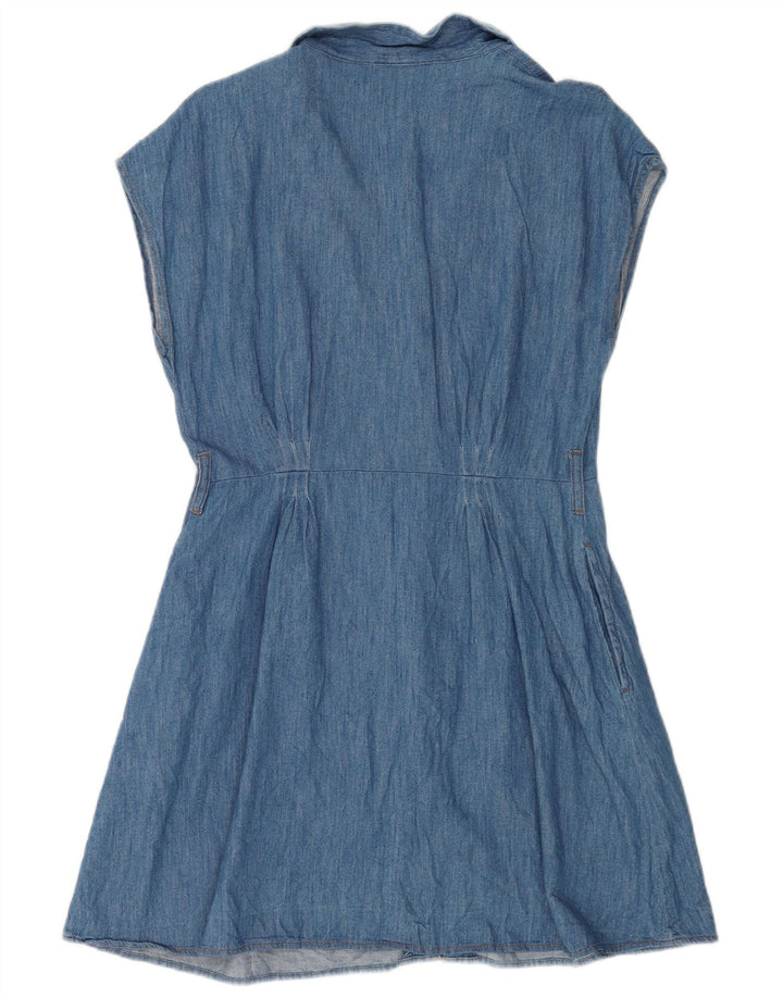 Zara Dame Denim Kjole UK 14 Medium Blue