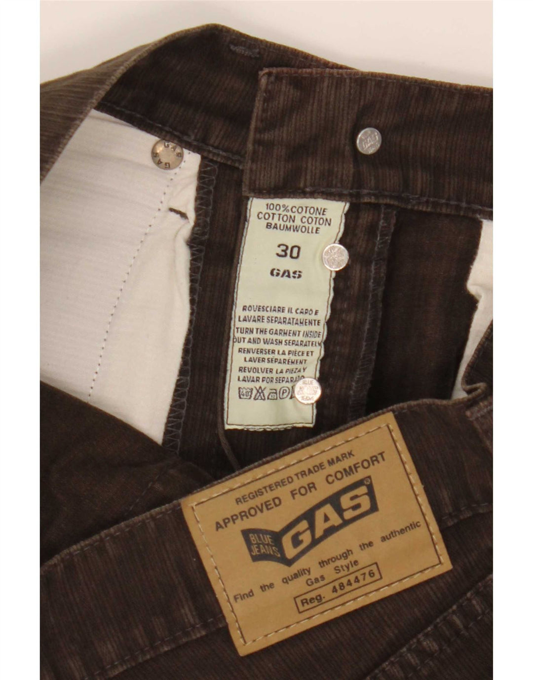 Gas Straight Jeans til mænd W30 L32 brun bomuld