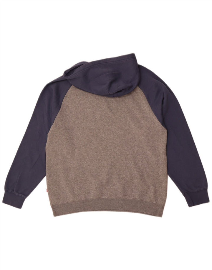 Levi's Herre Grafisk Relaxed Fit Hoodie Jumper Medium Grey Colourblock