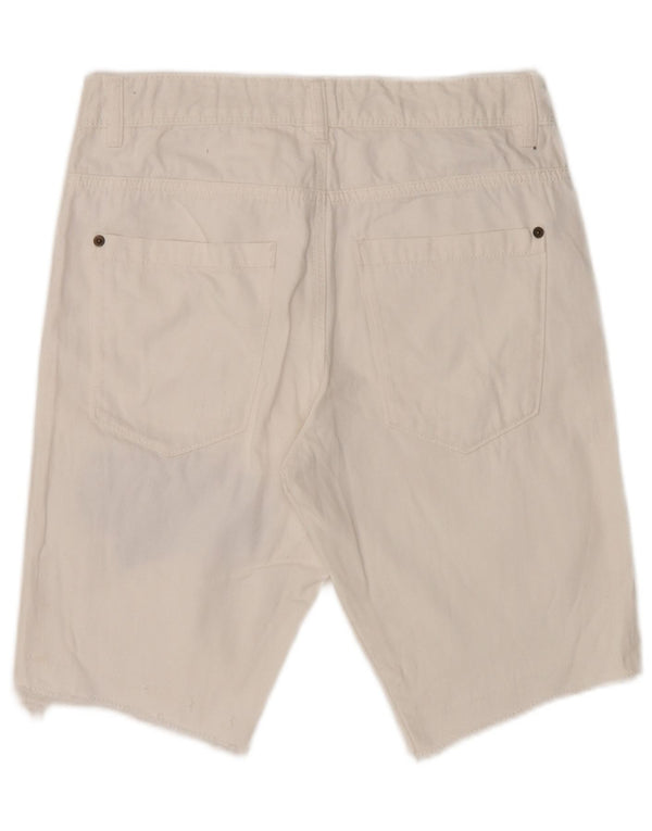 Benetton Boys Distressed denimshorts 13-14 år 3XL W30 Hvid Bomuld