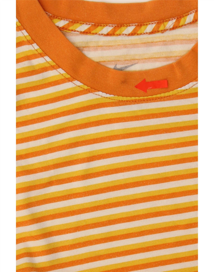 NIKE Mens T-Shirt Top Small Yellow Striped Cotton Vintage Nike and Second-Hand Nike from Messina Hembry 