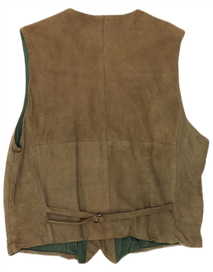 Vintage herre ruskindsvest IT 50 Medium Khaki Læder