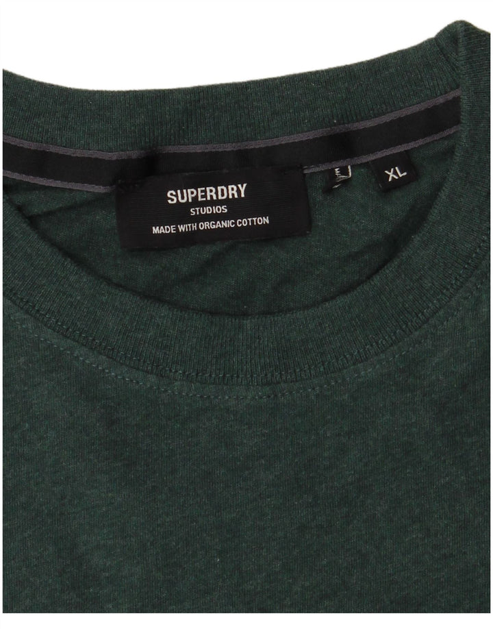 Superdry T-shirt top til mænd XL Grøn bomuld