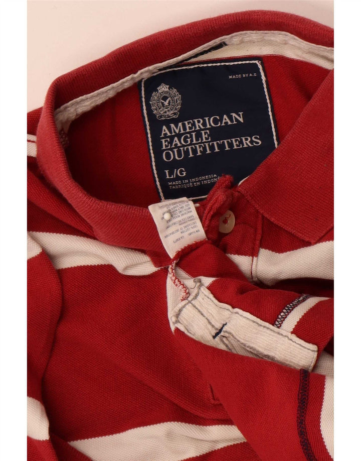 American Eagle Herre Kortærmet Regular Fit Polo Shirt Stor rødstribet