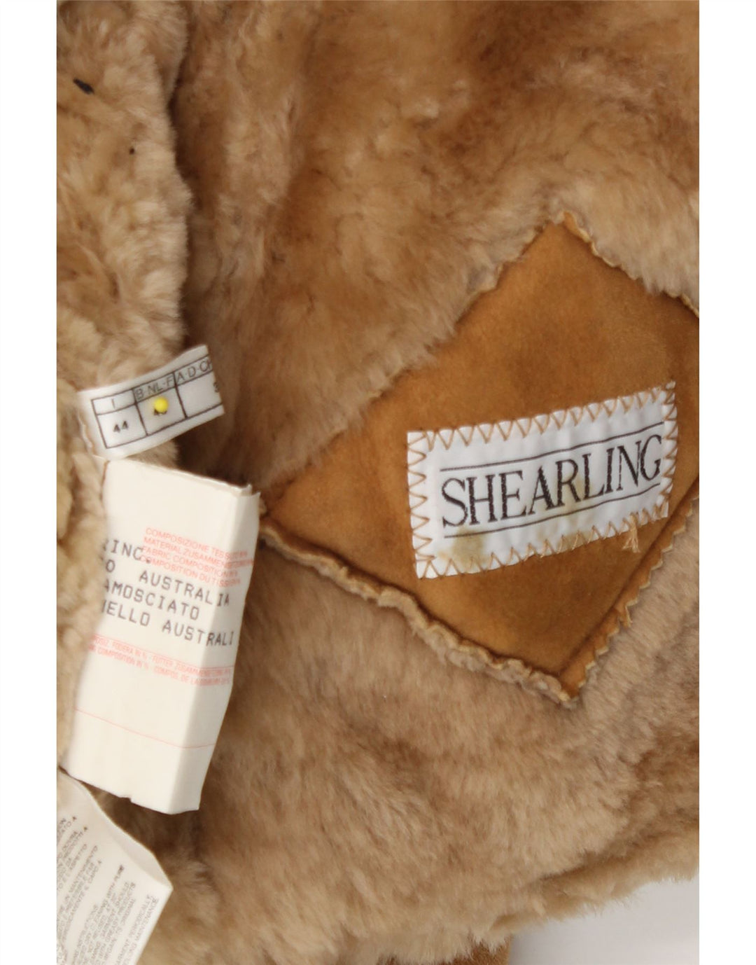 Vintage Dame Loose Fit Shearling Coat IT 44 Medium Beige Shearling