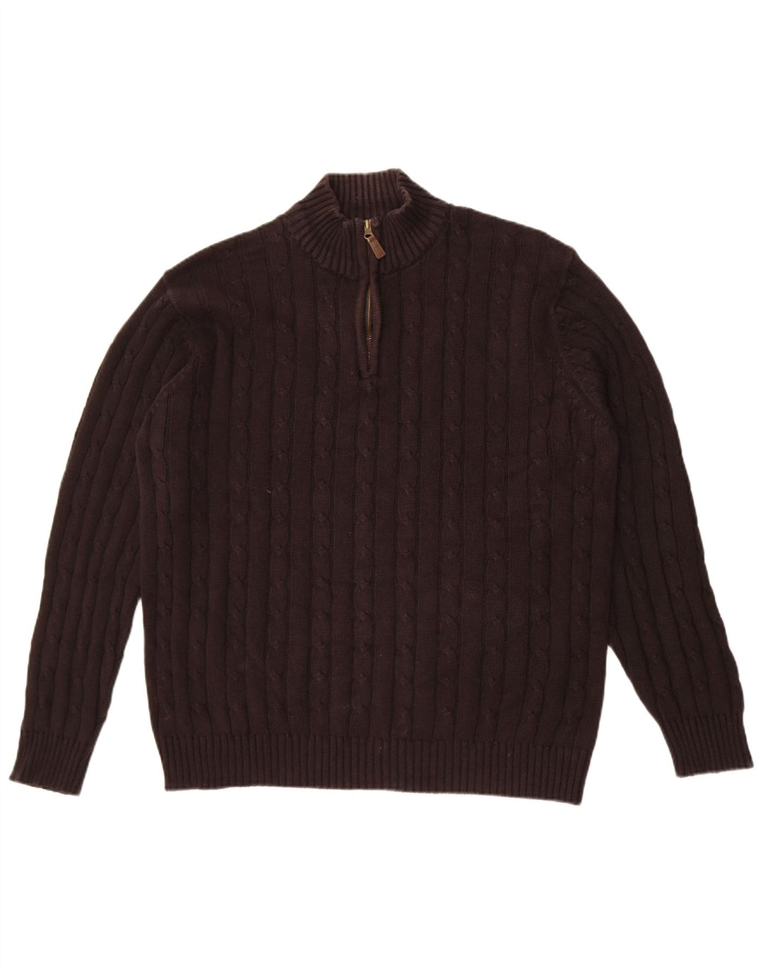 Marks & Spencer Herre Blue Harbor Zip Neck Jumper Sweater Large Black