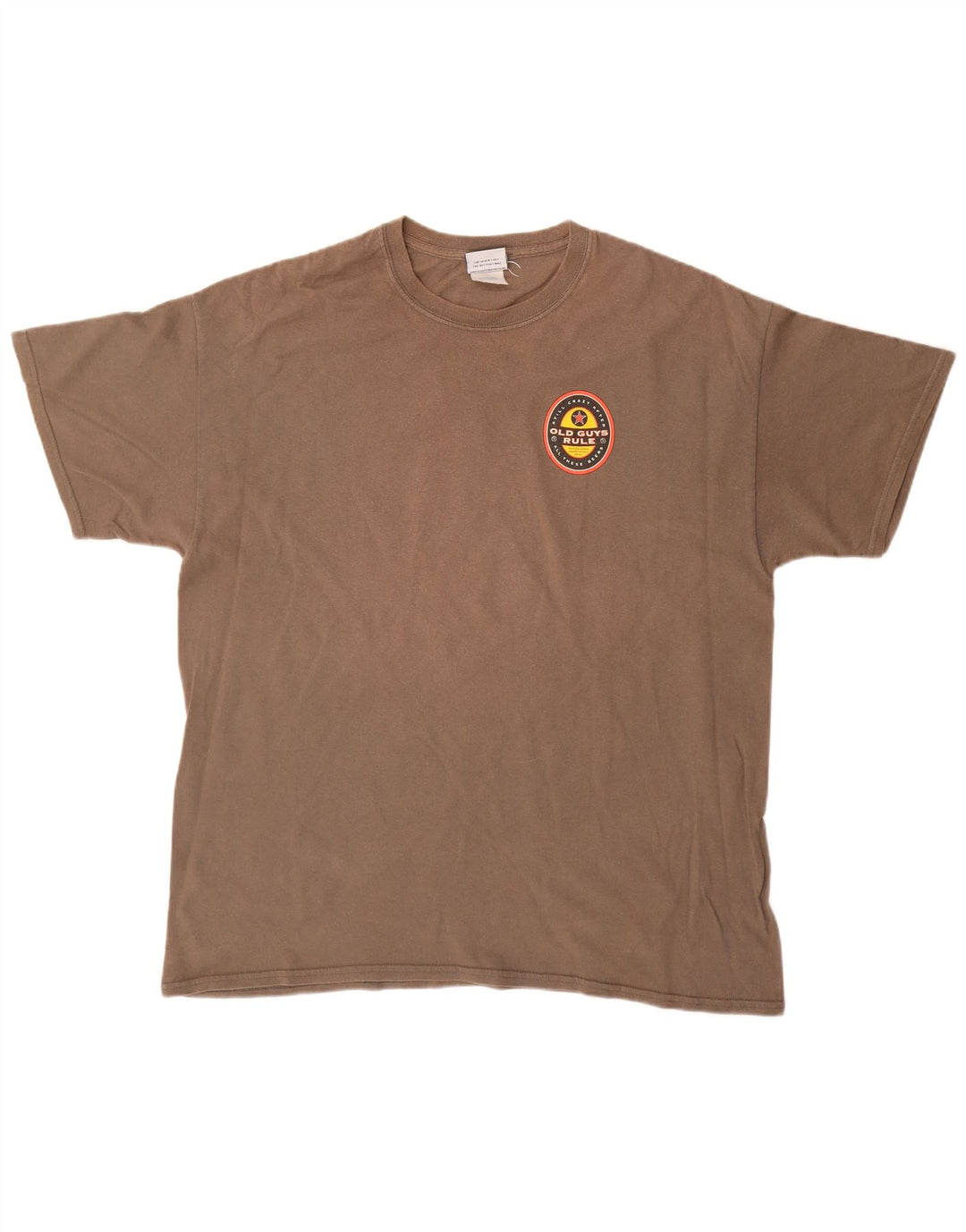 OLD GUYS RULE Herre grafisk T-shirt top XL brun bomuld