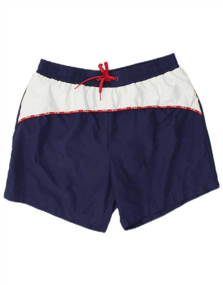 Fila Badeshorts til mænd Small Navy Blue Colourblock Polyester