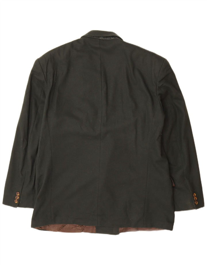 St Michael Herre Double Breasted Blazer Jacket UK 42 XL Grøn New Wool