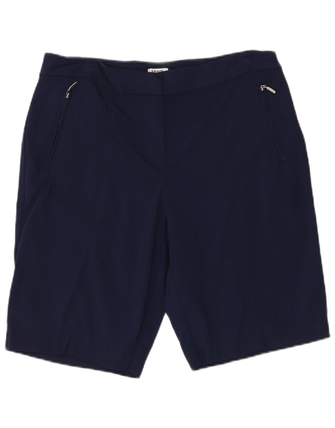 Izod Chino Shorts til kvinder US 12 Large W34 Navy Blue Rayon