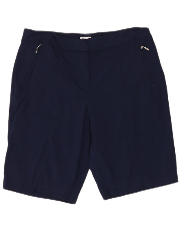 Izod Chino Shorts til kvinder US 12 Large W34 Navy Blue Rayon