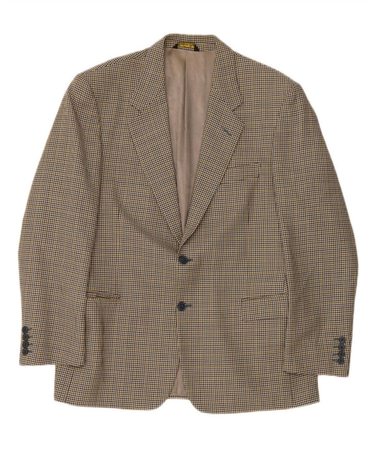 MARLANE Mens 2 Button Blazer Jacket IT 52 XL Grey Houndstooth Vintage Marlane and Second-Hand Marlane from Messina Hembry 
