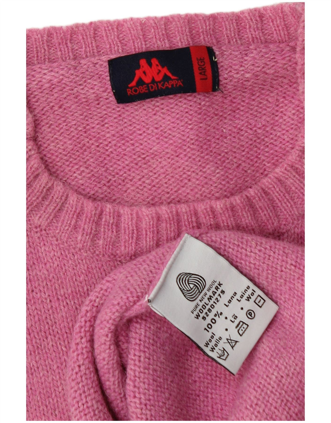 KAPPA Herre Crew Neck trøje Sweater Large Pink Uld